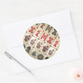 Oriëntaalse uitdrukking ronde sticker (Envelop)