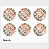 Oriëntaalse uitdrukking ronde sticker (Vel)