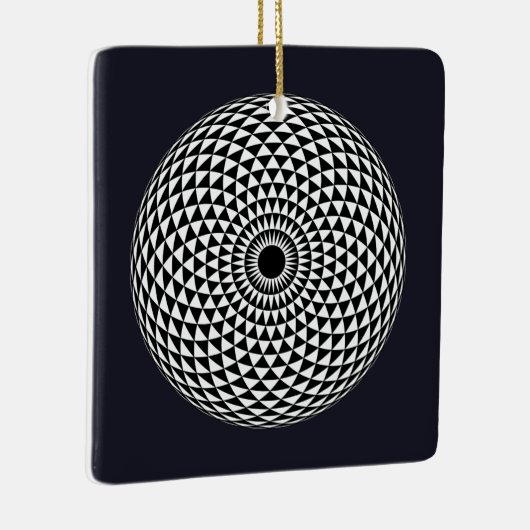 Oriëntaalse Zwart Wit Mandala Geometrische Vector  Keramisch Ornament (Rechts)