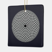 Oriëntaalse Zwart Wit Mandala Geometrische Vector  Keramisch Ornament (Links)