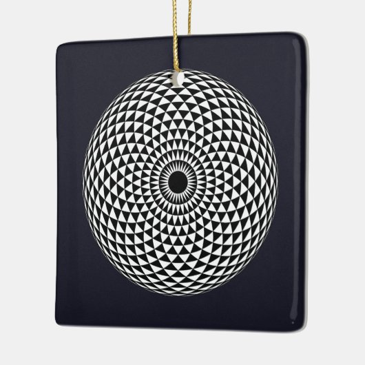 Oriëntaalse Zwart Wit Mandala Geometrische Vector  Keramisch Ornament (Links)