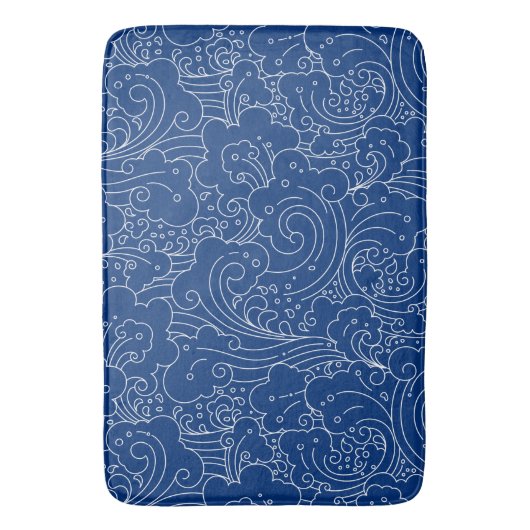 Oriental abstracte watergolven badmat (Voorkant Verticaal)