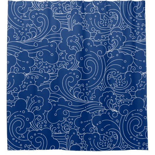 Oriental abstracte watergolven douchegordijn (Voorkant)