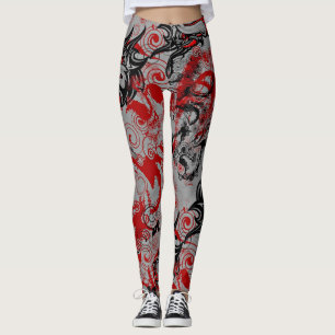 Oriental Accent Dragons Abstracte Kunst Leggings
