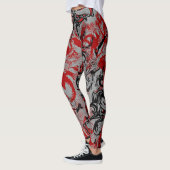 Oriental Accent Dragons Abstracte Kunst Leggings (Links)