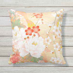 Oriental Accent Japanse Floral Soft Colors Buitenkussen