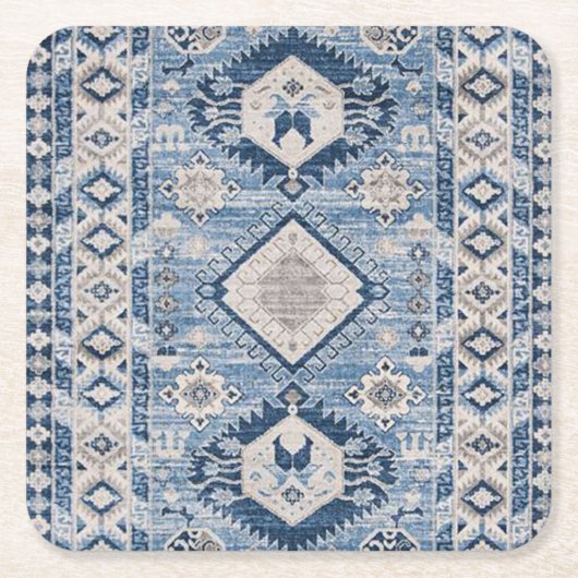 Oriental Antiek Blue Kilim Rug Kartonnen Onderzetters (Voorkant)