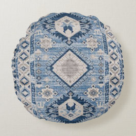 Oriental Antiek Blue Kilim Rug Rond Kussen