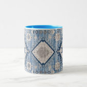 Oriental Antiek Blue Kilim Rug Tweekleurige Koffiemok (Center)