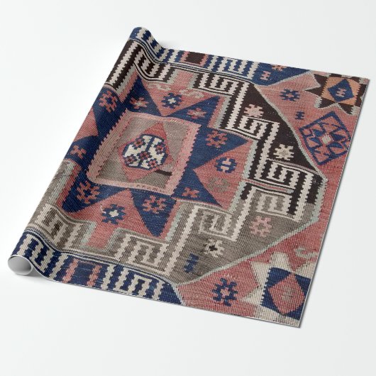Oriental Antiek Red Kilim Rug Cadeaupapier (Uitgerold)