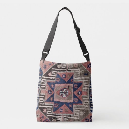Oriental Antiek Red Kilim Rug Crossbody Tas (Voorkant)