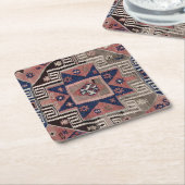 Oriental Antiek Red Kilim Rug Kartonnen Onderzetters (Schuin)