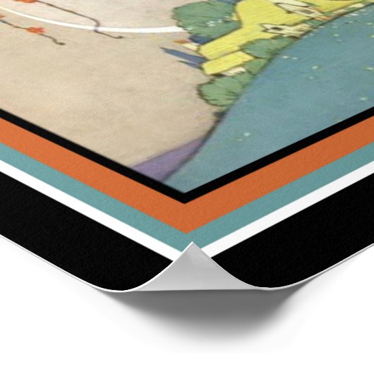 Oriental Art Deco Afdrukken 12 x 16 Poster (Hoek)