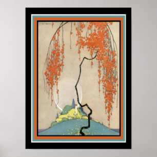 Oriental Art Deco Afdrukken 12 x 16 Poster