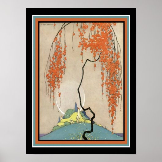 Oriental Art Deco Afdrukken 12 x 16 Poster (Voorkant)