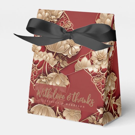 Oriental Art Deco Florals | Custom Bedankdoosjes (Voorkant Zijde)