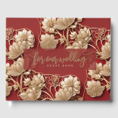 Oriental Art Deco Florals | Custom Wedding Gastenboek (Voorkant)