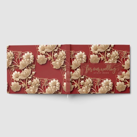Oriental Art Deco Florals | Custom Wedding Gastenboek (Volledig)