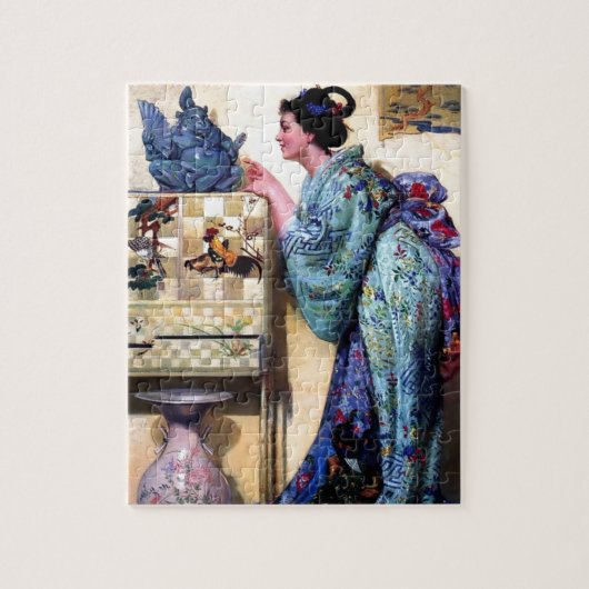 Oriental Art Woman Paintng Legpuzzel (Verticaal)