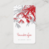 Oriental Asian Bamboo Leaves Tree Modern Zen Spa Visitekaartje (Voorkant)