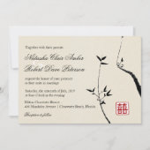 Oriental Bamboo Love/Modern Chinese Asian Wedding Kaart (Voorkant)