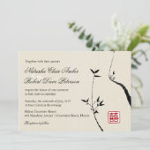 Oriental Bamboo Love/Modern Chinese Asian Wedding Kaart (Staand voorkant)