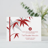 Oriental Bamboo Tree Chinese Huwelijksreceptie Informatiekaartje (Staand voorkant)