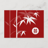 Oriental Bamboo Tree Chinese Weddenschappen Informatiekaartje (Achterkant)