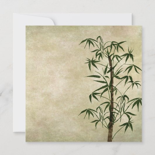 Oriental Bamboo Wedding Invitation Kaart (Achterkant)