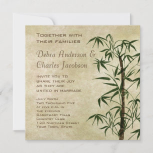 Oriental Bamboo Wedding Invitation Kaart