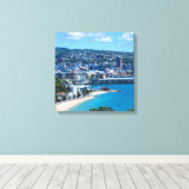 Oriental Bay, Wellington, Nieuw-Zeeland Canvas Afdruk (Insitu (Houten vloer))
