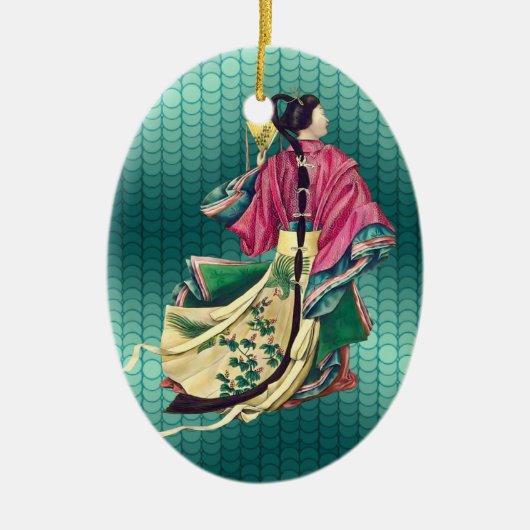 Oriental Beauty Keramisch Ornament (Voorkant)