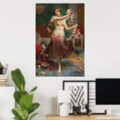 Oriental Beauty met Rozen van Hans Zatzka - poster (Thuiskantoor)