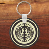 Oriental Beige Grey Ikko Ikki Japan Mon Art Sleutelhanger (Voorkant)