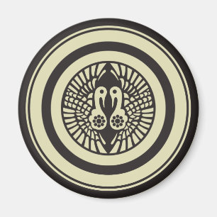 Oriental Beige Grey Ikko Ikki Japan Mon Vector Art Magneet