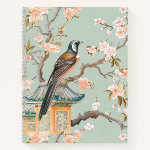 Oriental Bird and Fruit Blossoms Spiral Notitieboe Notitieboek