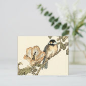 Oriental Bird Perch op Branch Briefkaart (Staand voorkant)