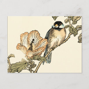 Oriental Bird Perch op Branch Briefkaart