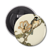 Oriental Bird Perch op Branch Button Flesopener (Voorkant)