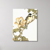 Oriental Bird Perch op Branch Canvas Afdruk (Voorkant)