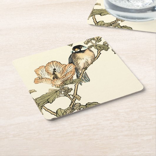Oriental Bird Perch op Branch Kartonnen Onderzetters (Schuin)