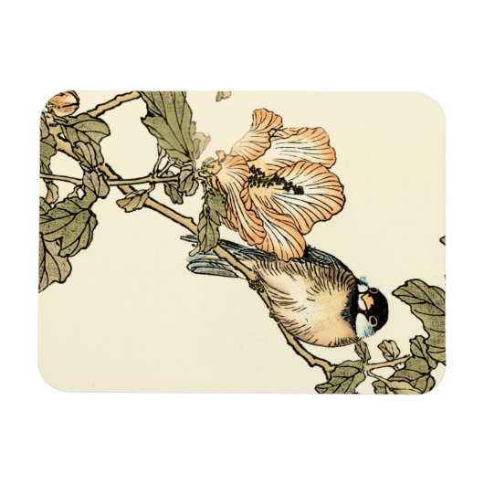 Oriental Bird Perch op Branch Magneet (Horizontaal)