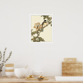 Oriental Bird Perch op Branch Poster (Keuken)