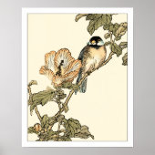Oriental Bird Perch op Branch Poster (Voorkant)