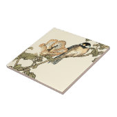 Oriental Bird Perch op Branch Tegeltje (Zijkant)