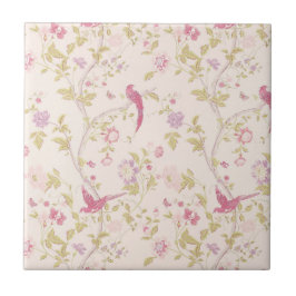 Oriental Birds and Branches Design Ceramic Tile Tegeltje