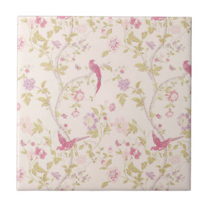 Oriental Birds and Branches Design Ceramic Tile Tegeltje