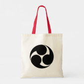 Oriental Black Kobayakawa Japan Tomoe Mon Art Tote Bag (Achterkant)