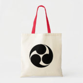 Oriental Black Kobayakawa Japan Tomoe Mon Art Tote Bag (Voorkant)