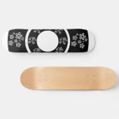 Oriental Black Wood Floral Design Persoonlijk Skateboard (Horizontaal)